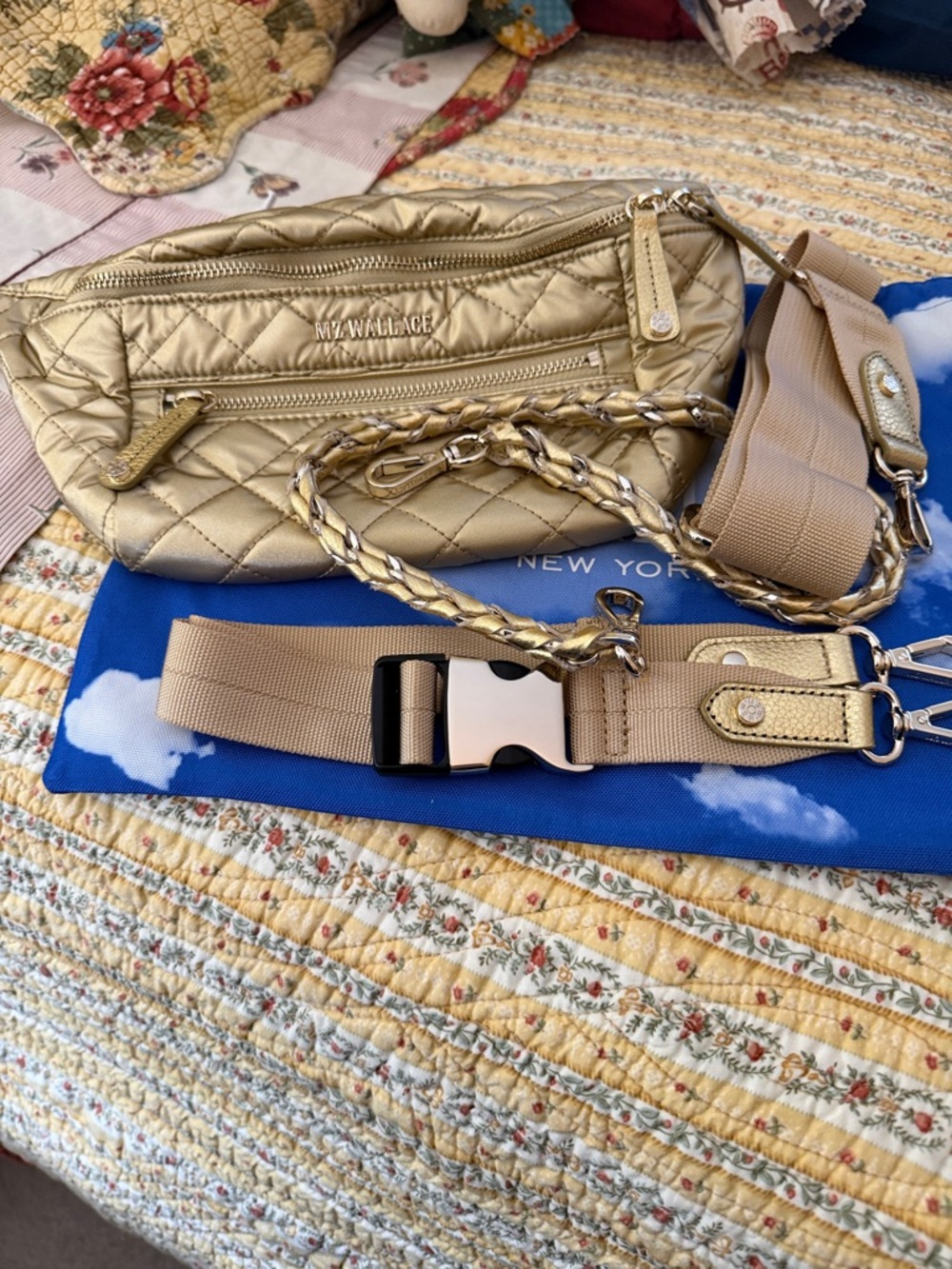 MZ Wallace gold sling crossbody